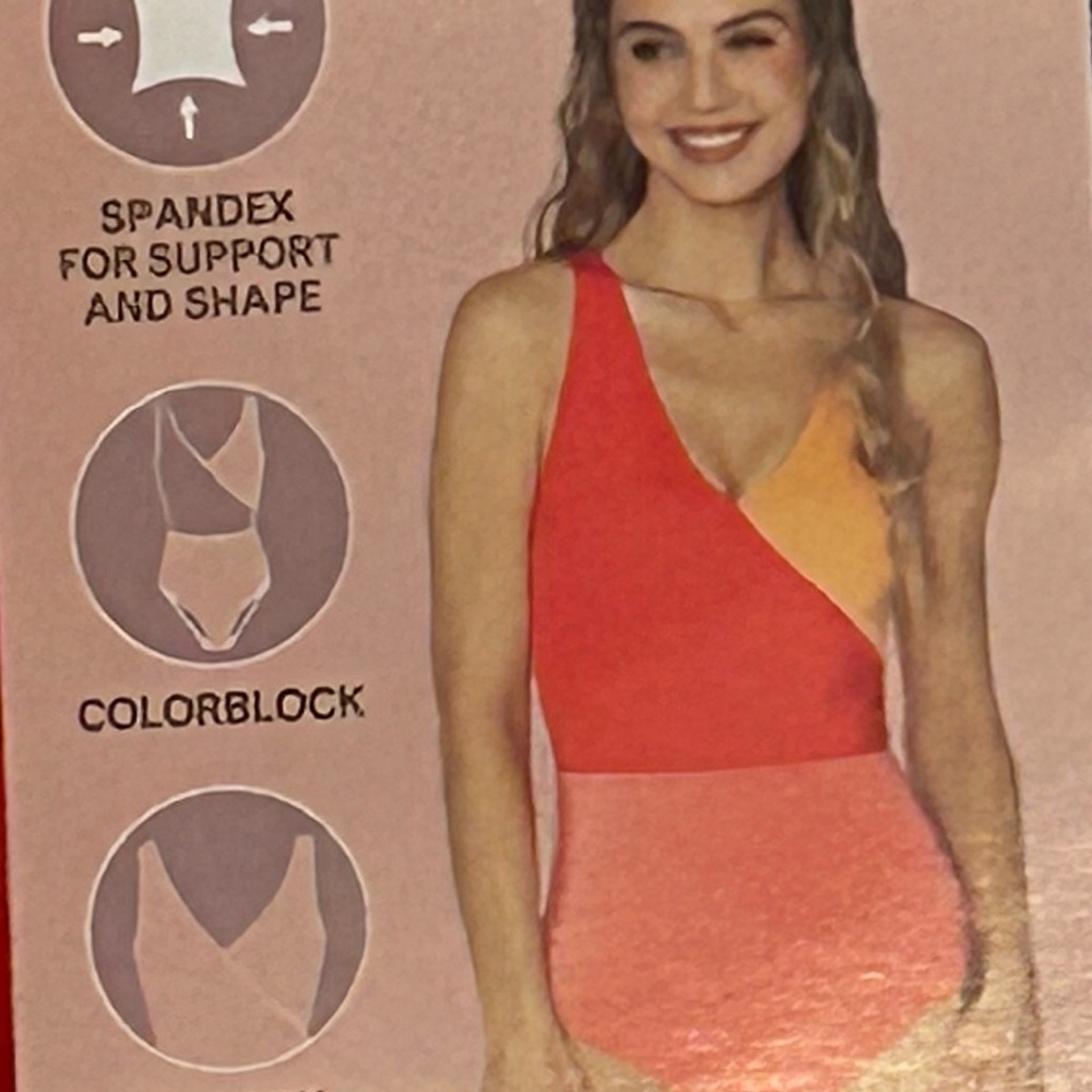 SERRA one piece swimsuit Orange Pink new w tags